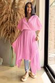 Made in Italy Sa Caleta Cotton Handkerchief Dress Candy